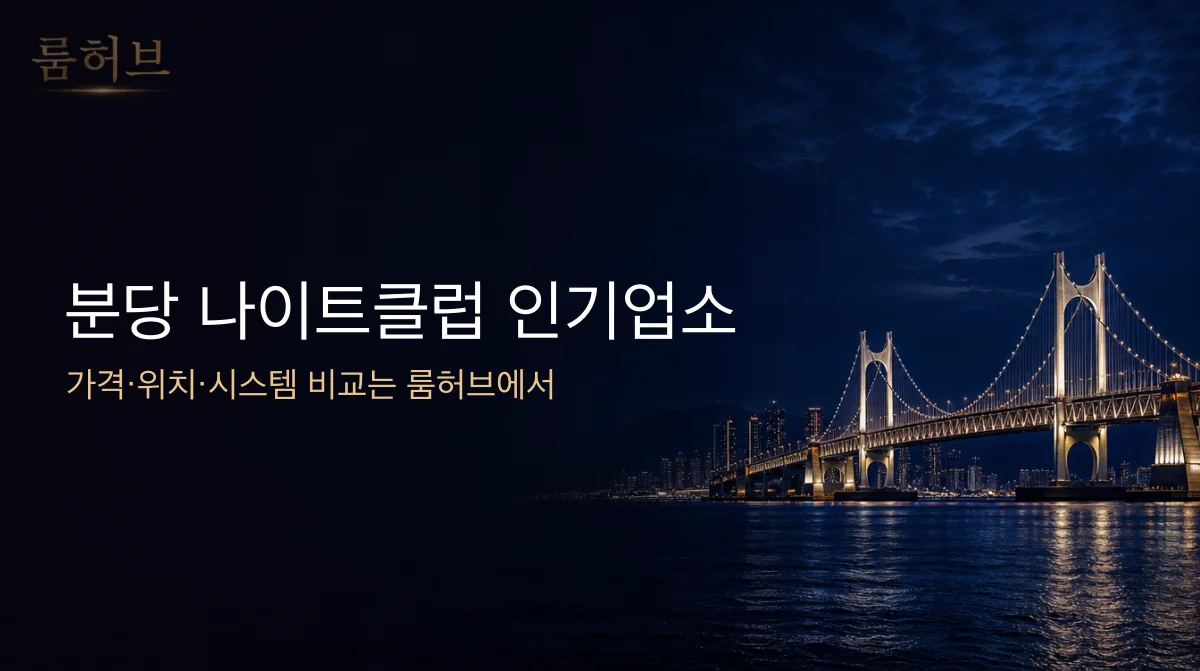 룸허브 분당 나이트클럽 인기업소 안내 배너