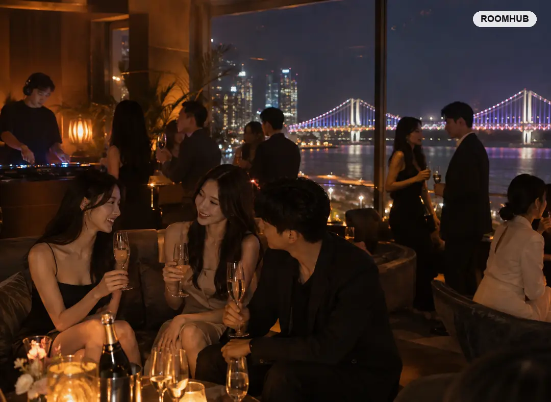 광안리 라운지바 이용 모습 — 민락동 일대