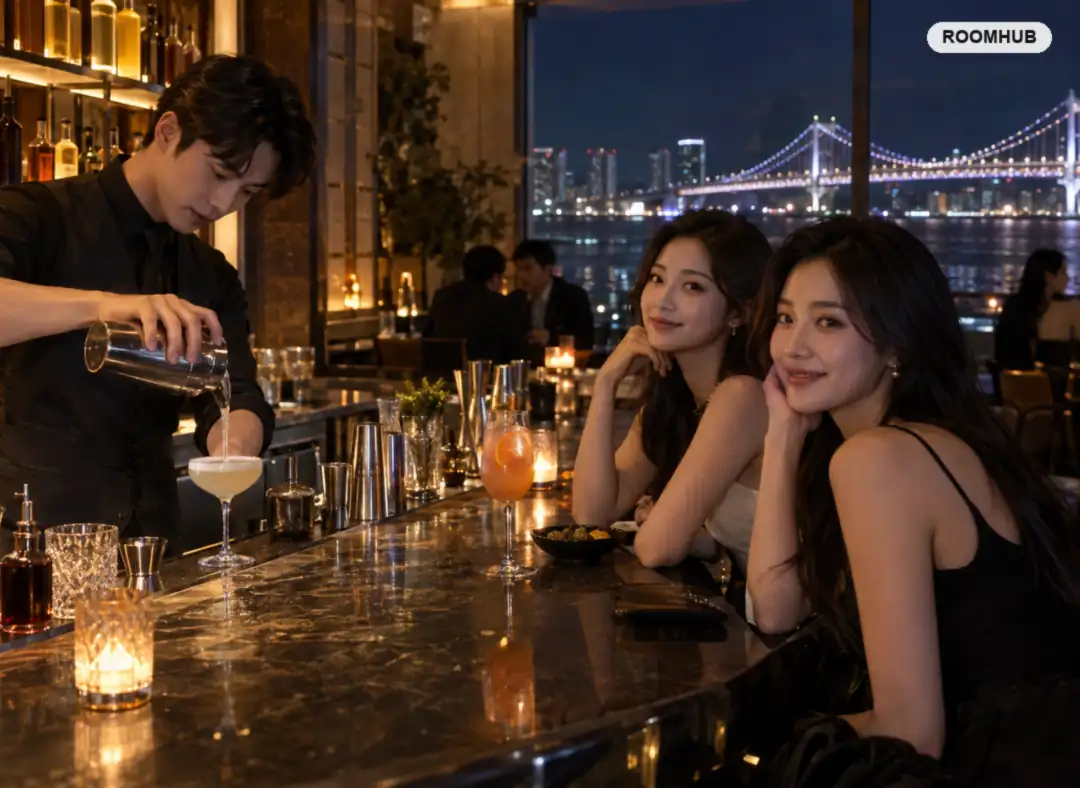 광안리 모던바 이용 모습 — 광안해변로 일대