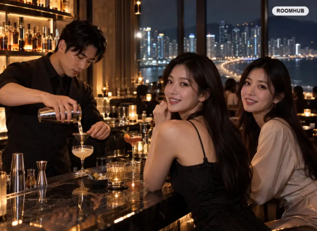 해운대 모던바 이용 모습 — 마린시티 일대