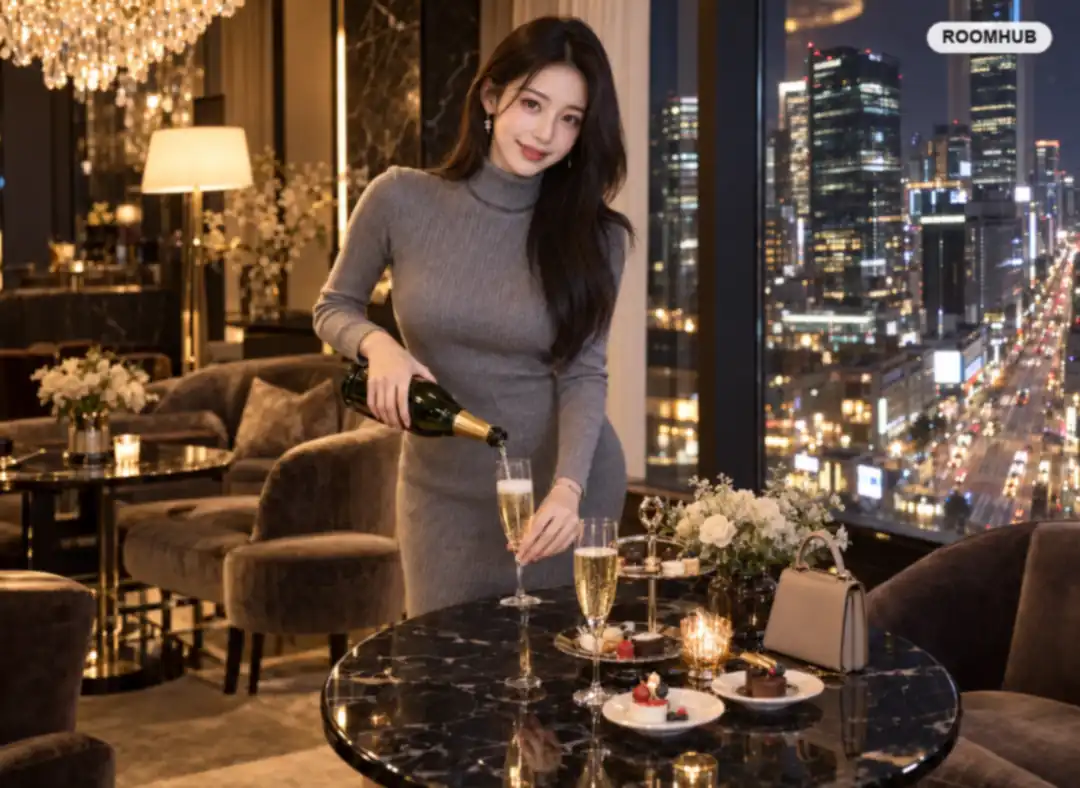 선릉 텐카페 이용 모습 — 선릉역 사거리 일대