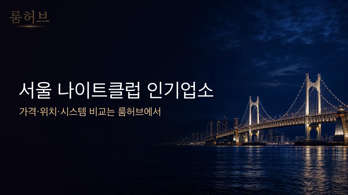 룸허브 서울 나이트클럽 인기업소 안내 배너